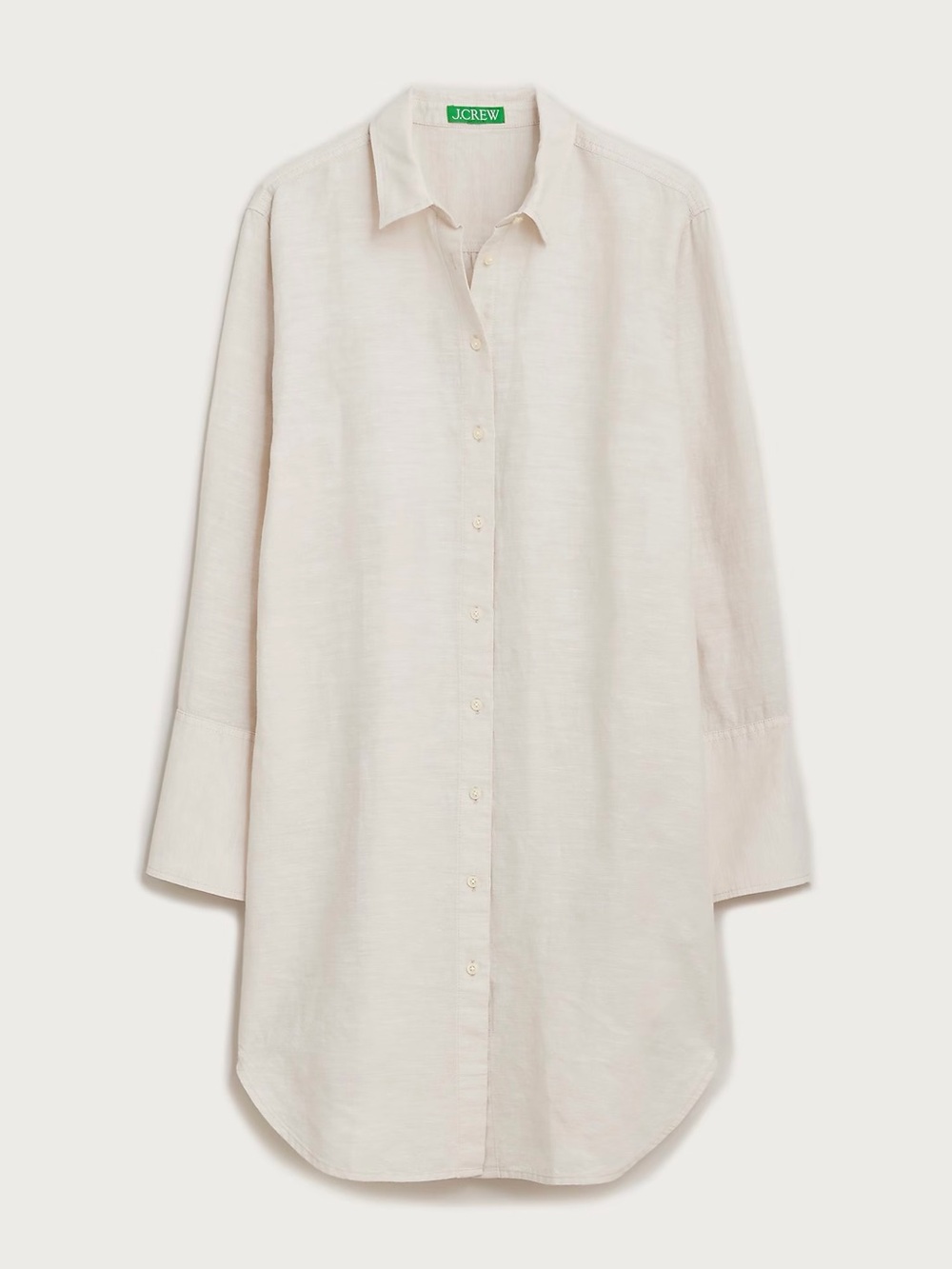 New J. Crew Relaxed-Fit Beach Shirt in Linen-Cotton Blend Sheer Flax Size Medium